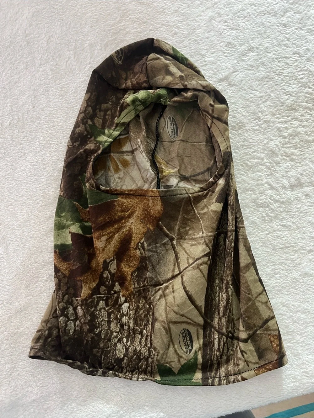 Realtree Camo Balaclava Hood Leaf Print Hardwood Lightweight Summer Hunting
